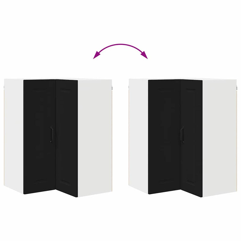 vidaXL Kitchen Cabinet with Door Black 57 x 57 x 80 cm Engineered Wood