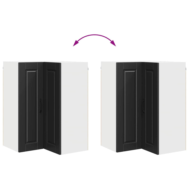 vidaXL Kitchen Cabinet with Door Black 57 x 57 x 80 cm Engineered Wood