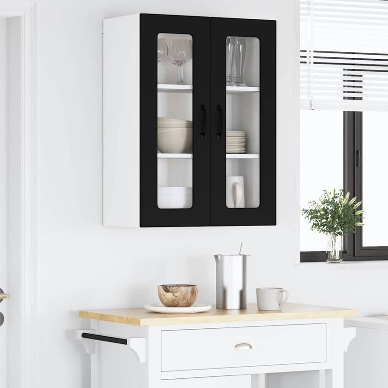 vidaXL Kitchen Cabinet with Door Black 60 x 31 x 80 cm Engineered Wood
