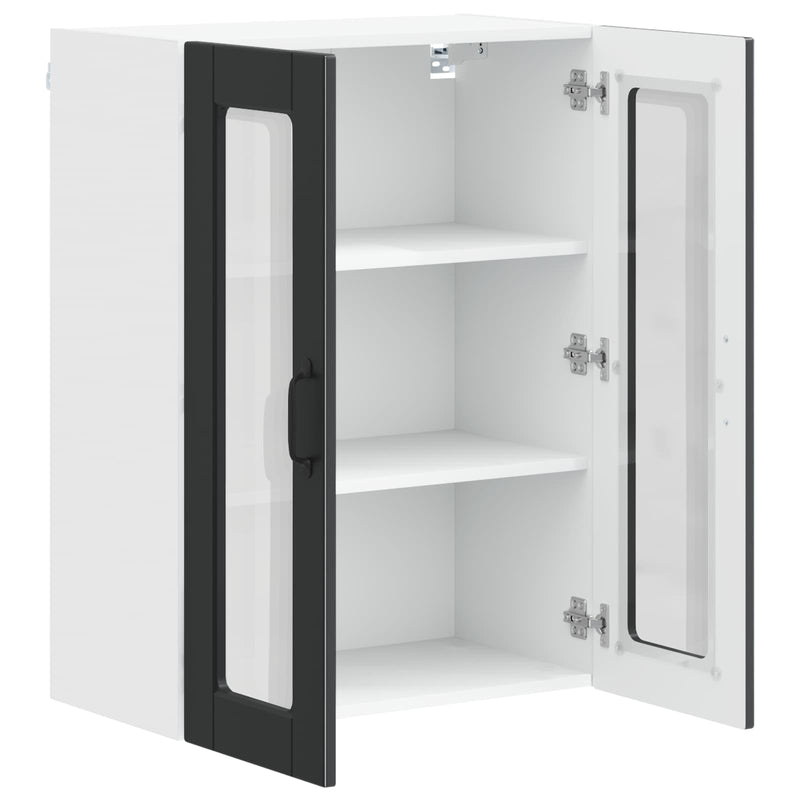 vidaXL Kitchen Cabinet with Door Black 60 x 31 x 80 cm Engineered Wood