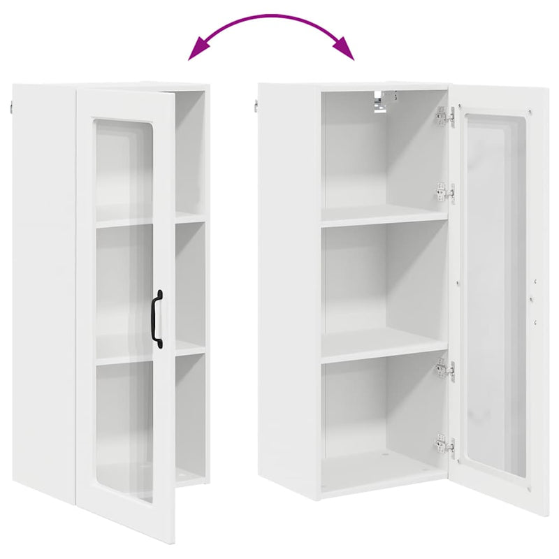 vidaXL Kitchen Cabinet with Shelf High Gloss White 40 x 31 x 100 cm
