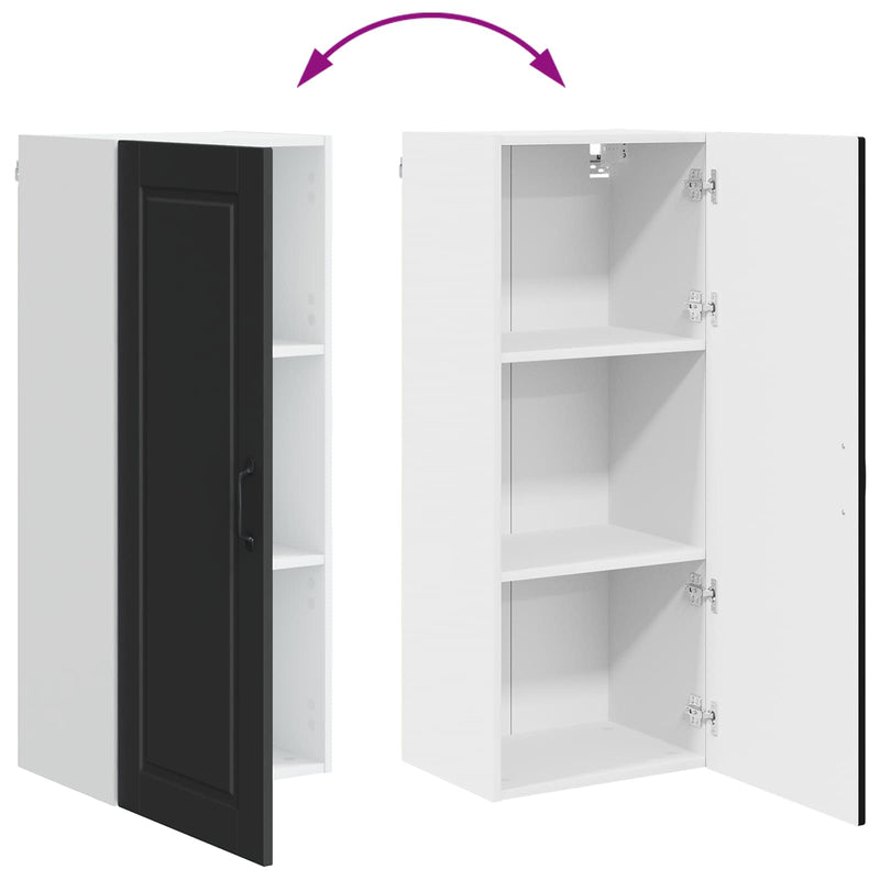 vidaXL Kitchen Wall Cabinet Black 40 x 31 x 100 cm Engineered Wood