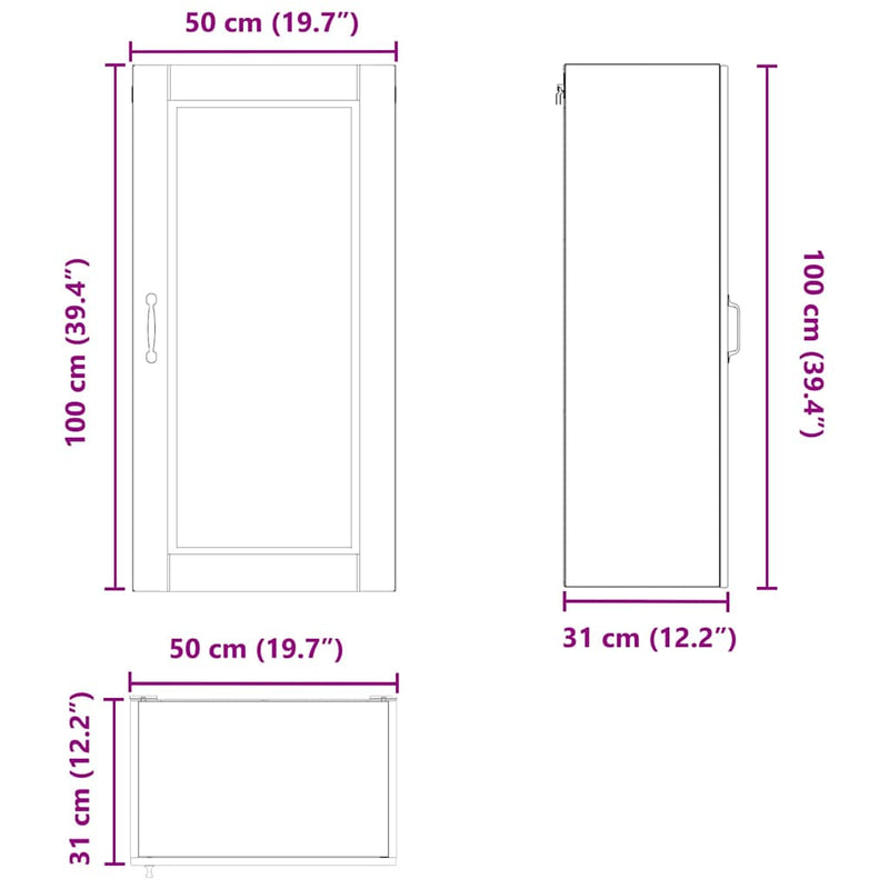 vidaXL Kitchen Cabinet Black 50 x 31 x 100 cm Engineered Wood