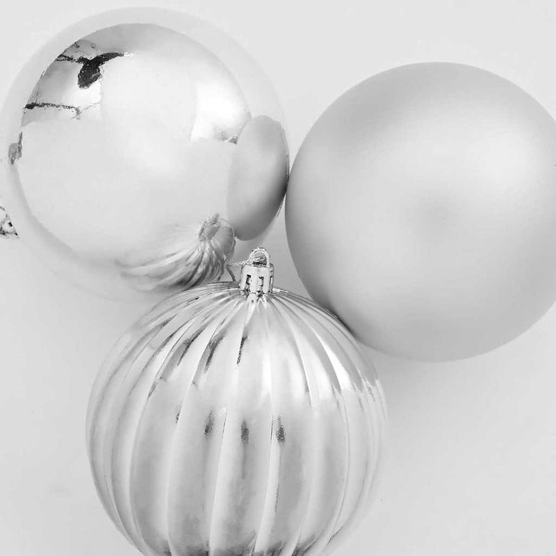 vidaXL Christmas Bauble Set XXL 3 pcs Silver Plastic
