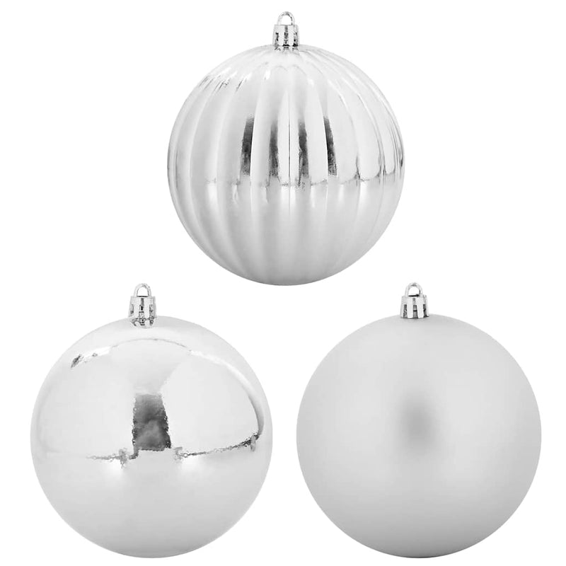 vidaXL Christmas Bauble Set XXL 3 pcs Silver Plastic