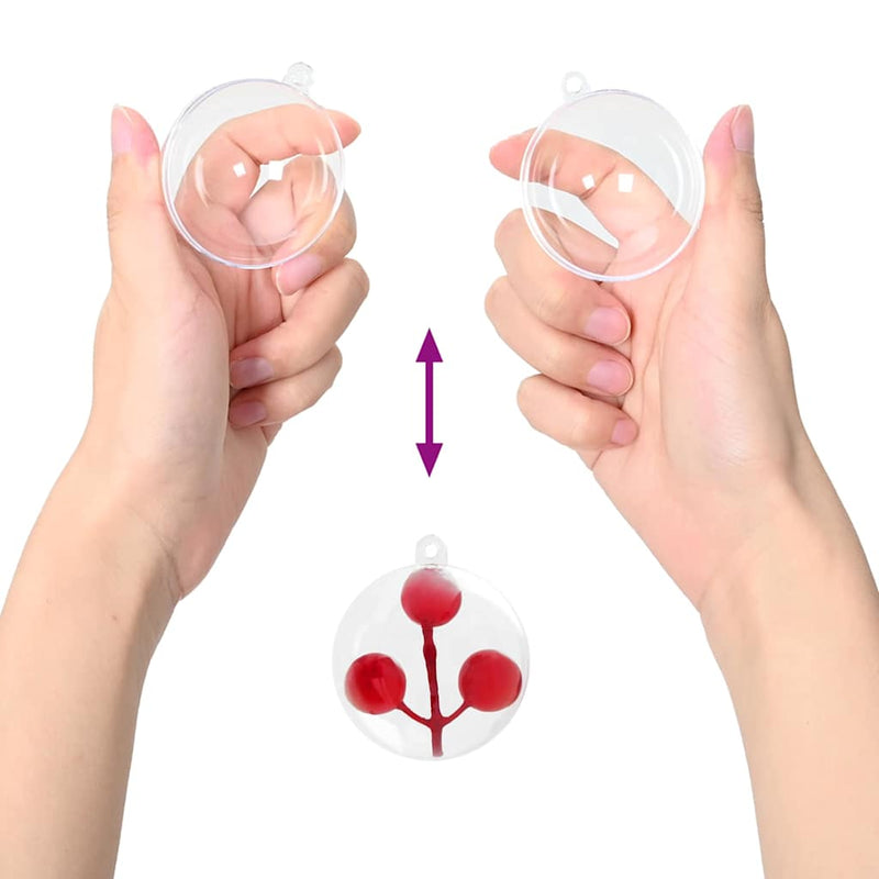 vidaXL Christmas Bauble Set 25 pcs Transparent Ø 8 cm