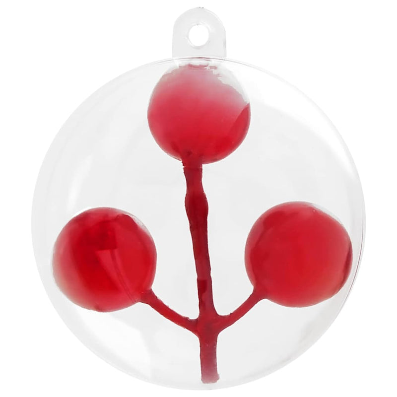 vidaXL Christmas Bauble Set 25 pcs Transparent Ø 8 cm
