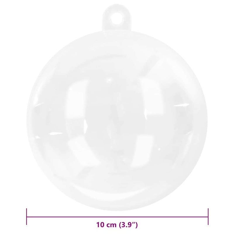 vidaXL Christmas Bauble Set 25 pcs Transparent Ø 10 cm