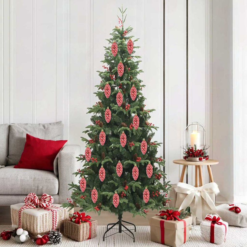 vidaXL Christmas Pine Cone Ball 40 pcs Red Plastic