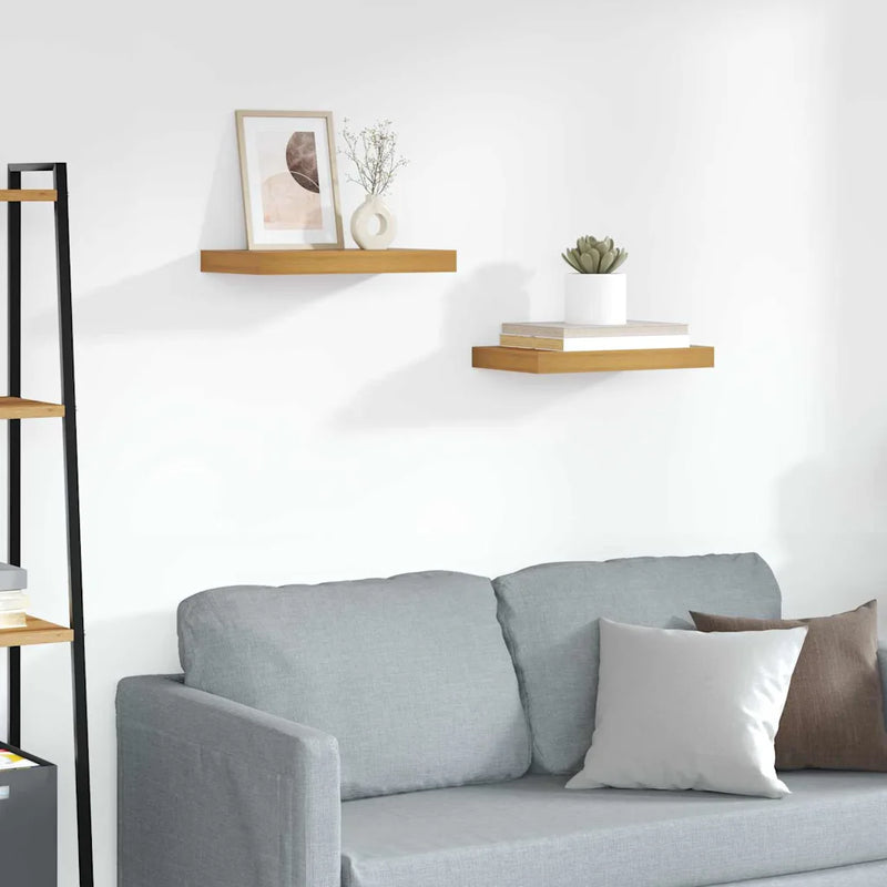 Wall Shelf 2 pcs Brown 40 x 23.5 x 3.8 cm Engineered Wood