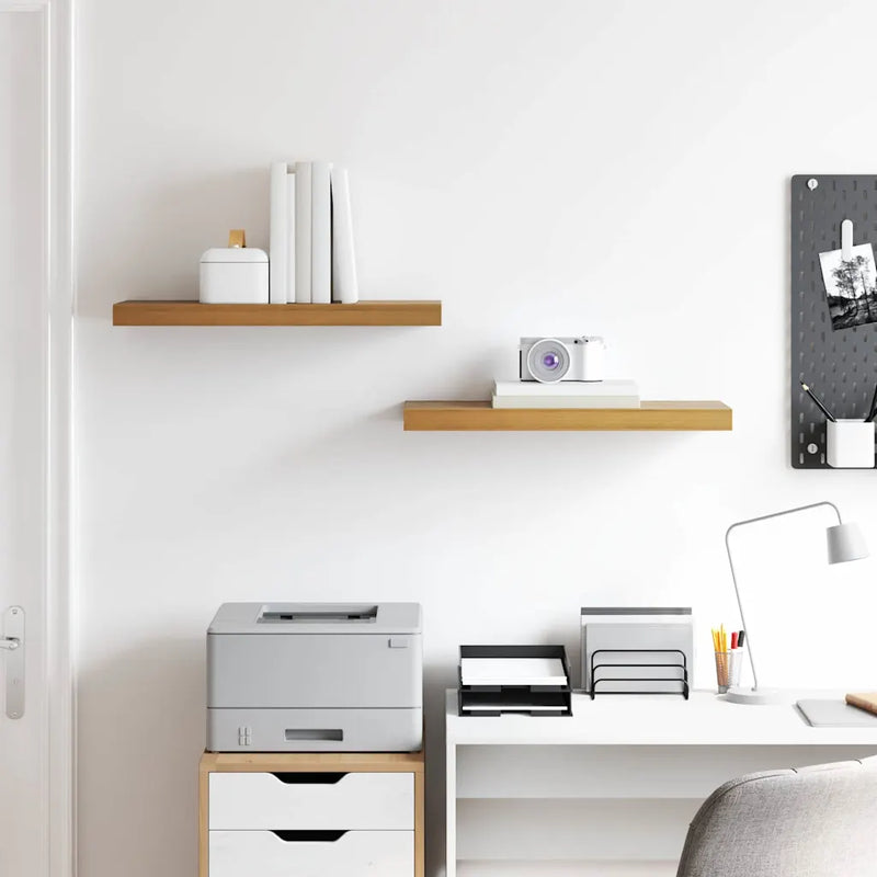 Wall Shelf 2 pcs Brown 60 x 23,5 x 3,8 cm Engineered Wood