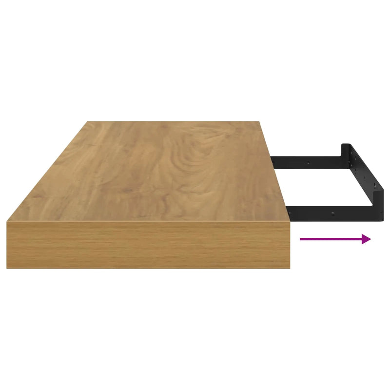 Wall Shelf 2 pcs Brown 60 x 23,5 x 3,8 cm Engineered Wood