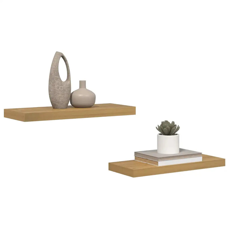 Wall Shelf 2 pcs Brown 60 x 23,5 x 3,8 cm Engineered Wood