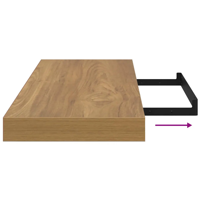 Wall Shelf 2 pcs Brown 80 x 23,5 x 3,8 cm Engineered Wood