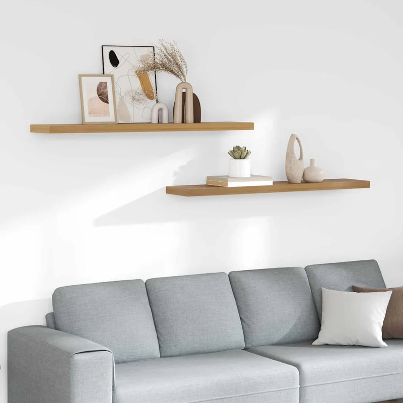 Wall Shelf 2 pcs Brown 120 x 23,5 x 3,8 cm Engineered Wood