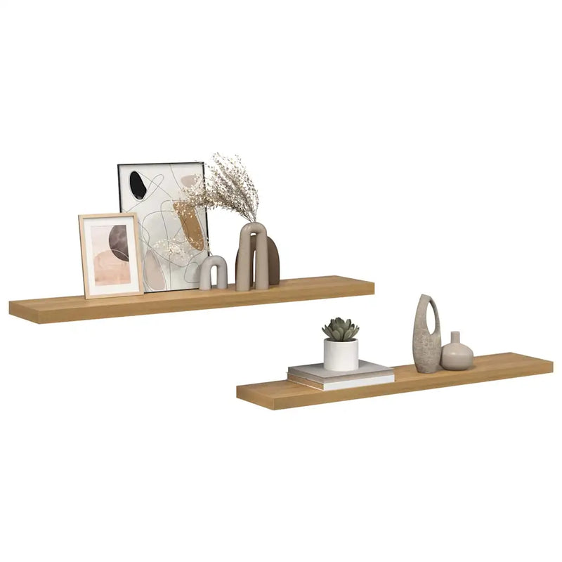 Wall Shelf 2 pcs Brown 120 x 23,5 x 3,8 cm Engineered Wood