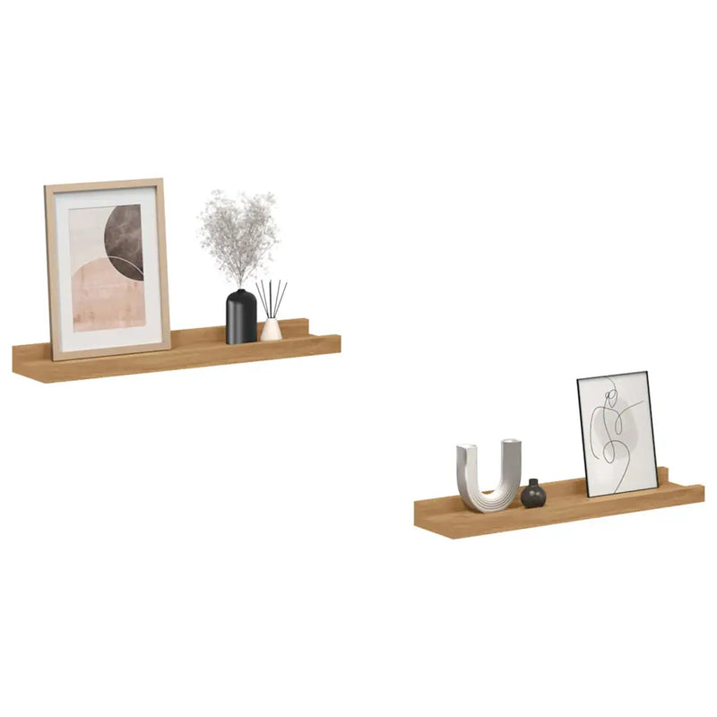 Wall Shelf 2 pcs Brown 40 x 9 x 3 cm Engineered Wood