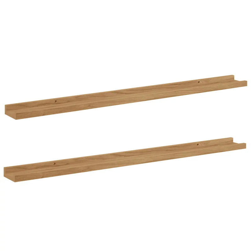 Wall Shelf 2 pcs Brown 100 x 9 x 3 cm Engineered Wood