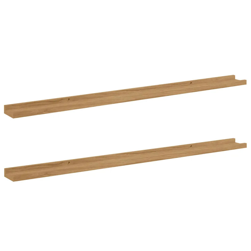 Wall Shelf 2 pcs Brown 115 x 9 x 3 cm Engineered Wood