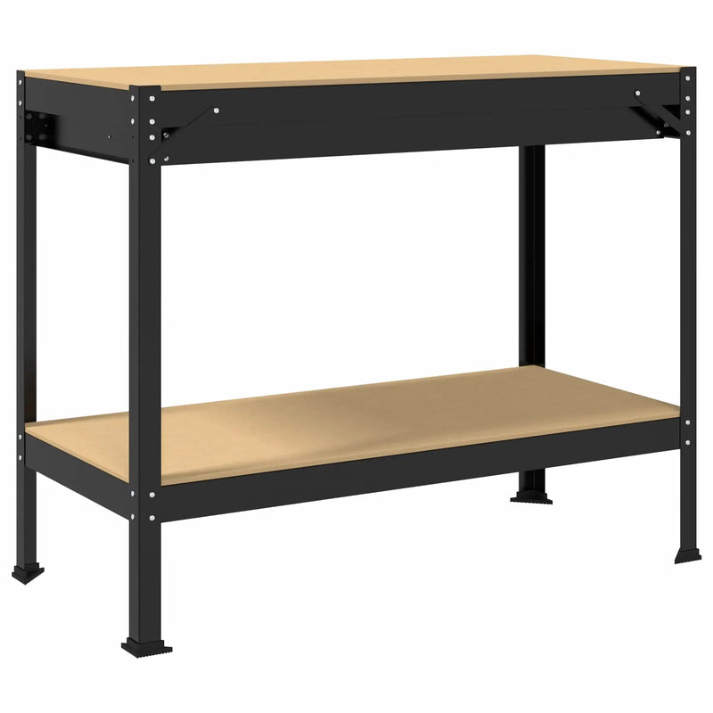 Workbench Black 114 x 54 x 91 cm Engineered Wood and Metal