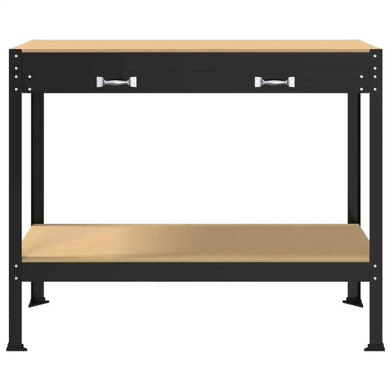 Workbench Black 114 x 54 x 91 cm Engineered Wood and Metal