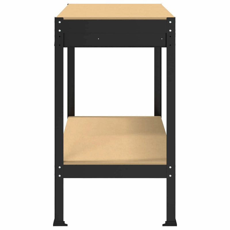 Workbench Black 114 x 54 x 91 cm Engineered Wood and Metal
