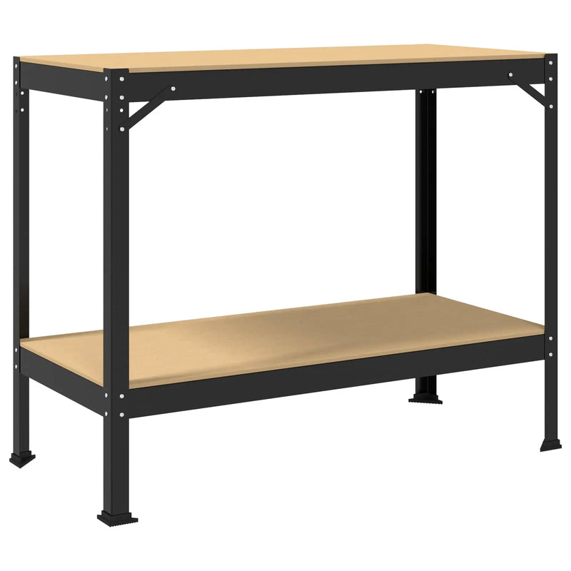 Workbench Black 115 x 55 x 91 cm Engineered Wood and Metal