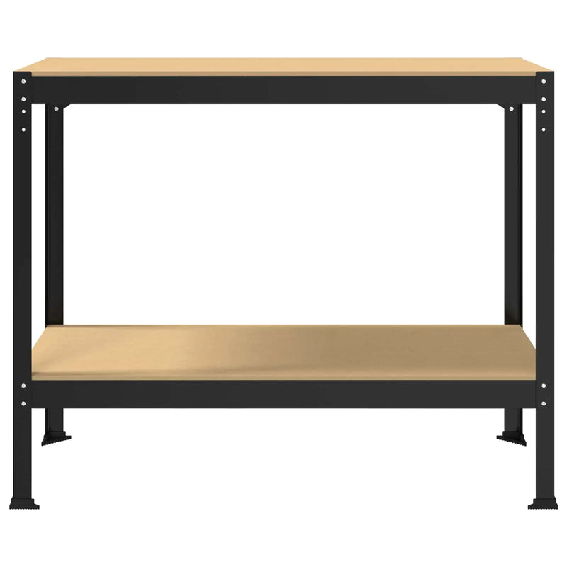 Workbench Black 115 x 55 x 91 cm Engineered Wood and Metal
