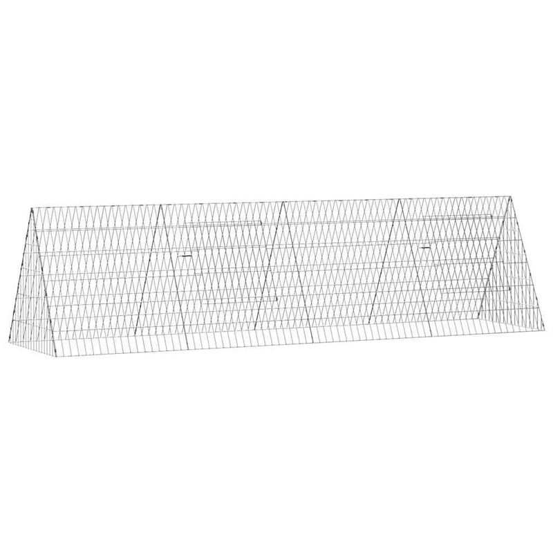 vidaXL Rabbit Cage Silver 650 x 55 x 55 cm Galvanised Steel