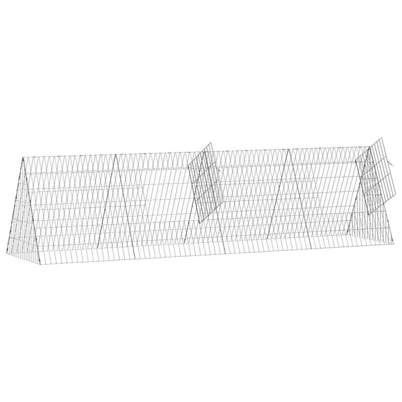 vidaXL Rabbit Cage Silver 650 x 55 x 55 cm Galvanised Steel
