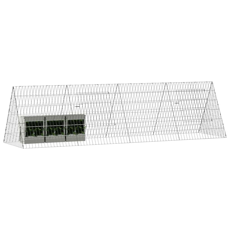 vidaXL Rabbit Cage Silver 650 x 55 x 55 cm Galvanised Steel