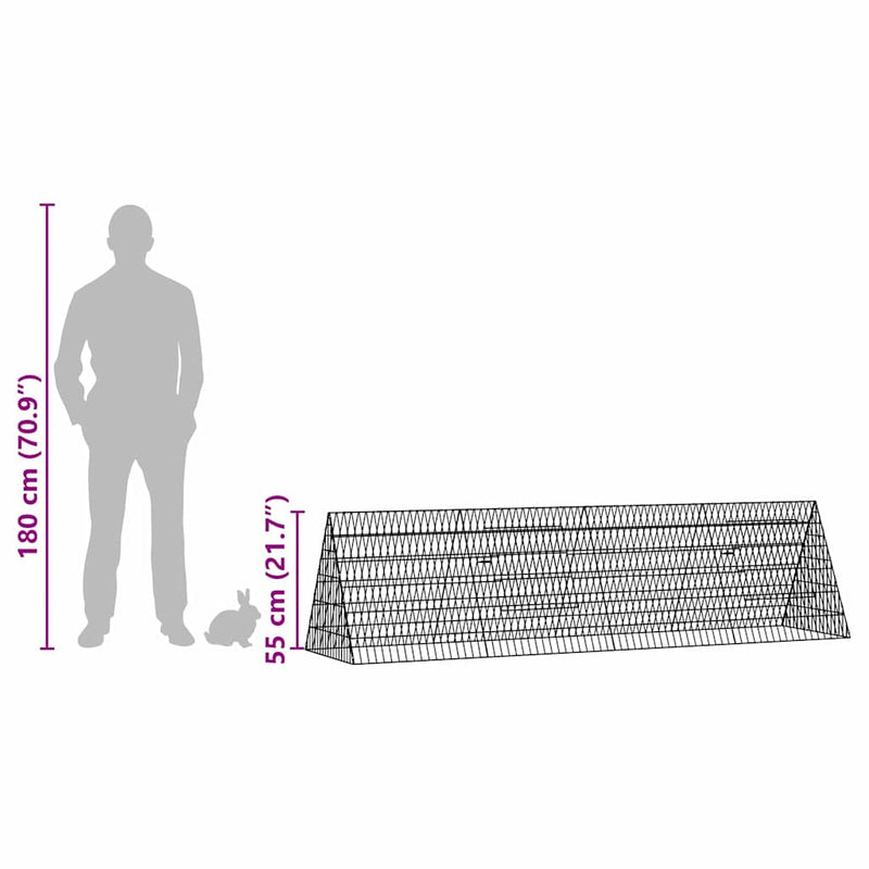vidaXL Rabbit Cage Silver 650 x 55 x 55 cm Galvanised Steel