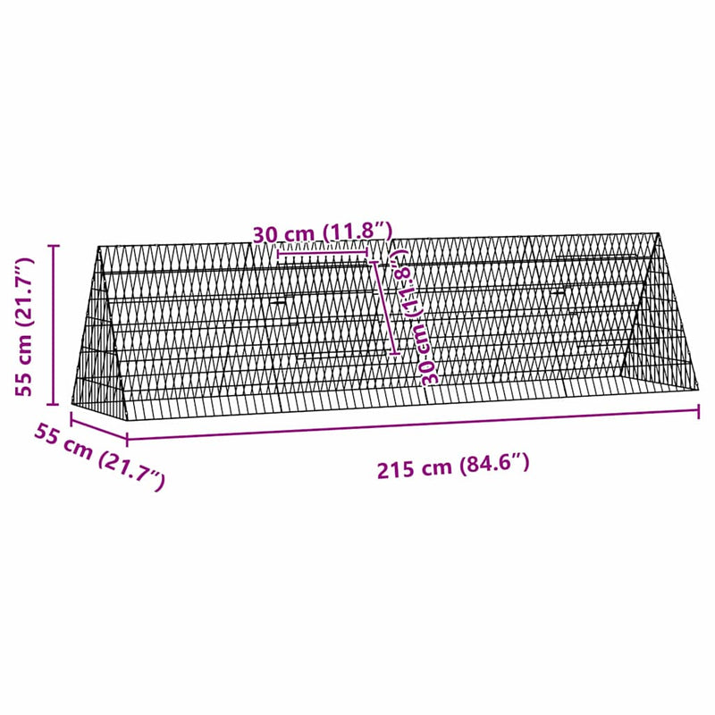 vidaXL Rabbit Cage Silver 650 x 55 x 55 cm Galvanised Steel
