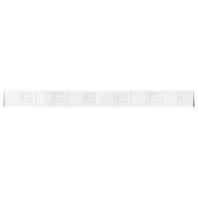 vidaXL Rabbit Cage Silver 650 x 55 x 55 cm Galvanised Steel