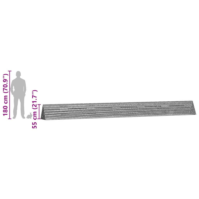 vidaXL Rabbit Cage Silver 650 x 55 x 55 cm Galvanised Steel
