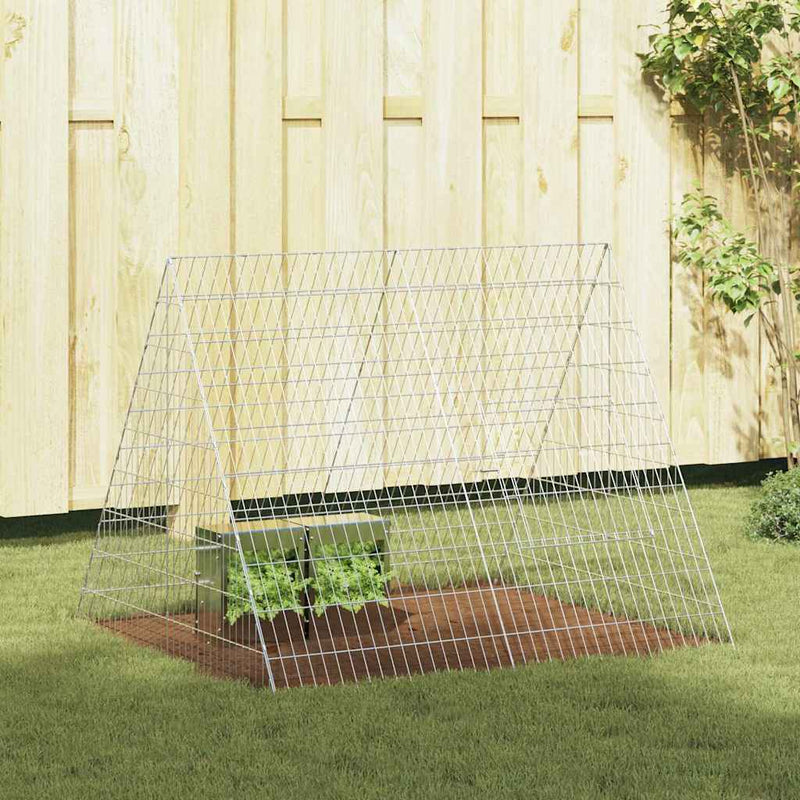 vidaXL Rabbit Cage Silver 215 x 100 x 85 cm Galvanised Steel