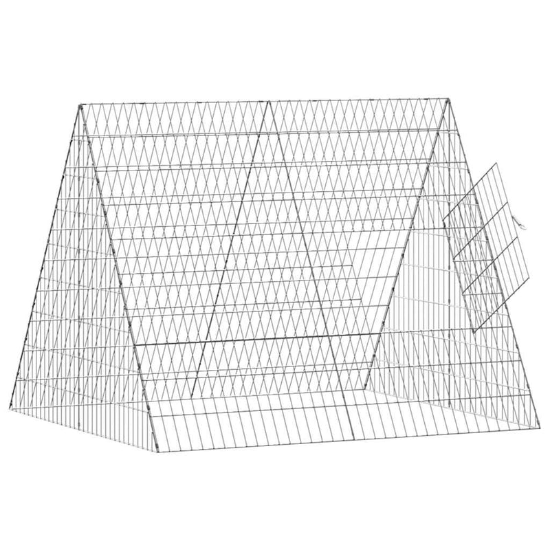 vidaXL Rabbit Cage Silver 215 x 100 x 85 cm Galvanised Steel
