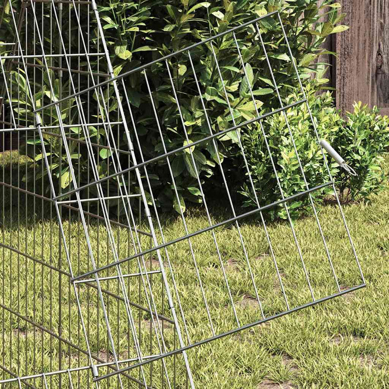 vidaXL Rabbit Cage Silver 215 x 100 x 85 cm Galvanised Steel