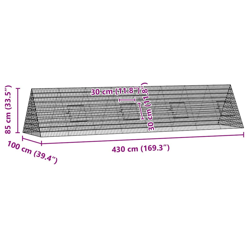 vidaXL Rabbit Cage Silver 215 x 100 x 85 cm Galvanised Steel