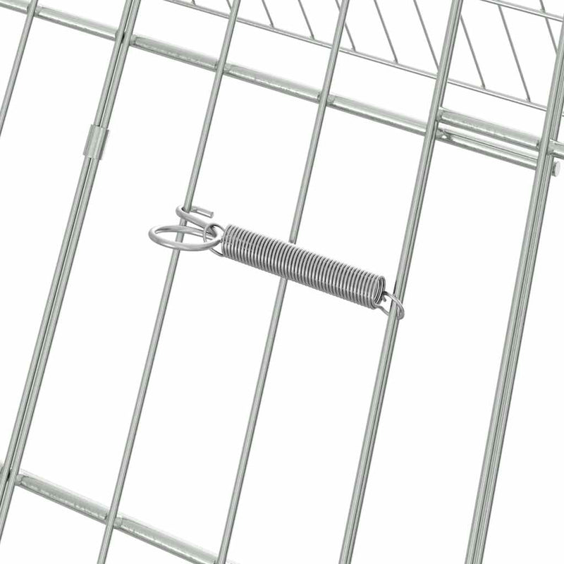 vidaXL Rabbit Cage Silver 215 x 100 x 85 cm Galvanised Steel