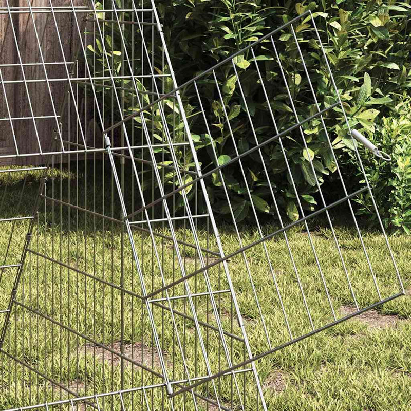 vidaXL Rabbit Cage Silver 215 x 100 x 85 cm Galvanised Steel