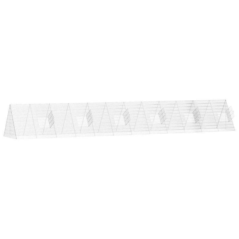 vidaXL Rabbit Cage Silver 215 x 100 x 85 cm Galvanised Steel