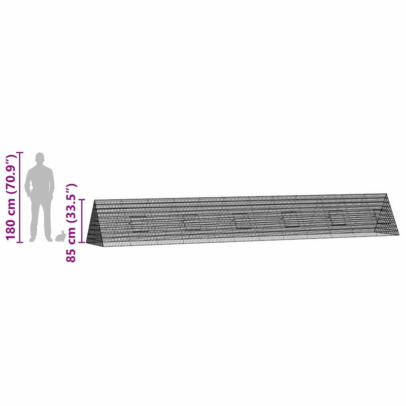 vidaXL Rabbit Cage Silver 215 x 100 x 85 cm Galvanised Steel