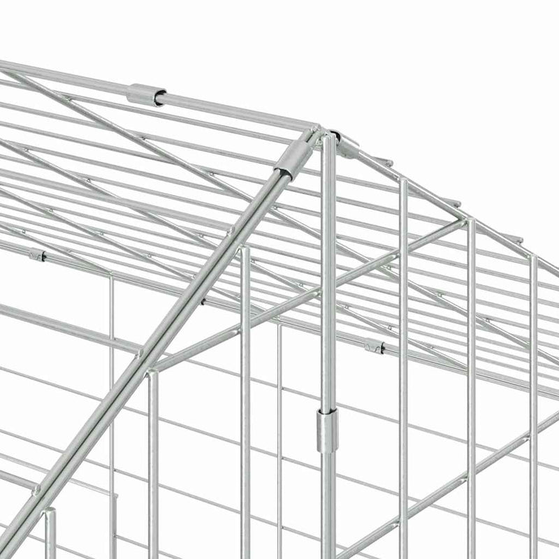 vidaXL Rabbit Cage Silver 400 x 78 x 78 cm Galvanised Steel