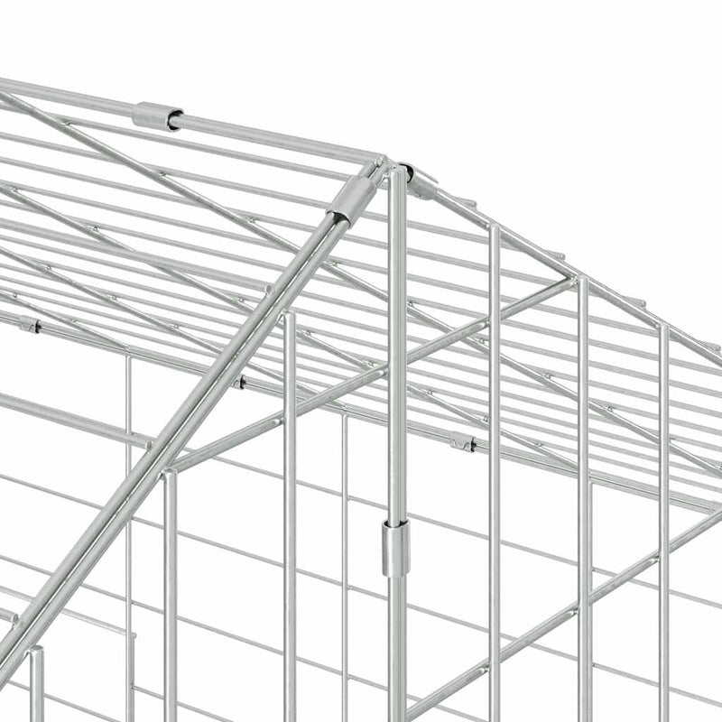 vidaXL Rabbit Cage Silver 400 x 78 x 78 cm Galvanised Steel
