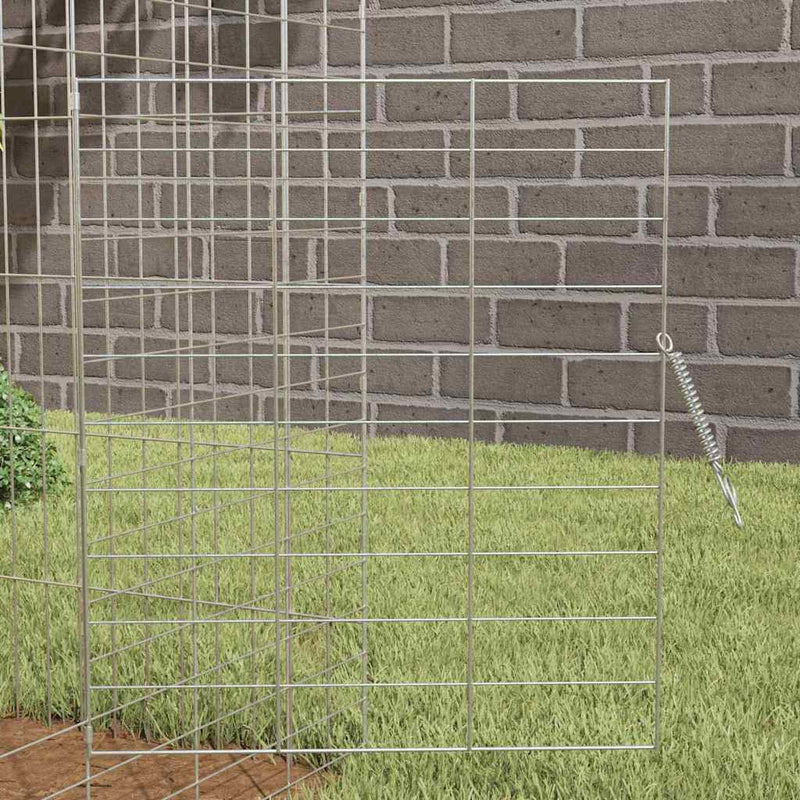 vidaXL Rabbit Cage Silver 400 x 78 x 78 cm Galvanised Steel