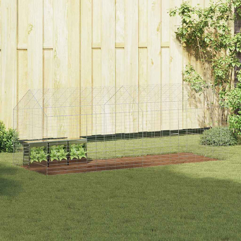 vidaXL Rabbit Cage Silver 400 x 78 x 78 cm Galvanised Steel