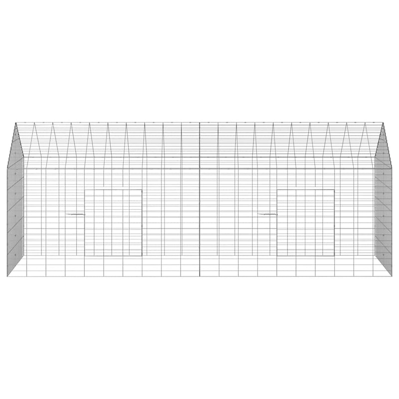 vidaXL Rabbit Cage Silver 400 x 78 x 78 cm Galvanised Steel