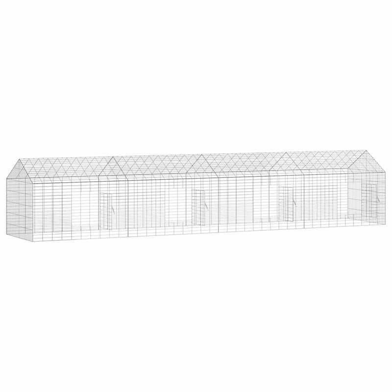 vidaXL Rabbit Cage Silver 400 x 78 x 78 cm Galvanised Steel