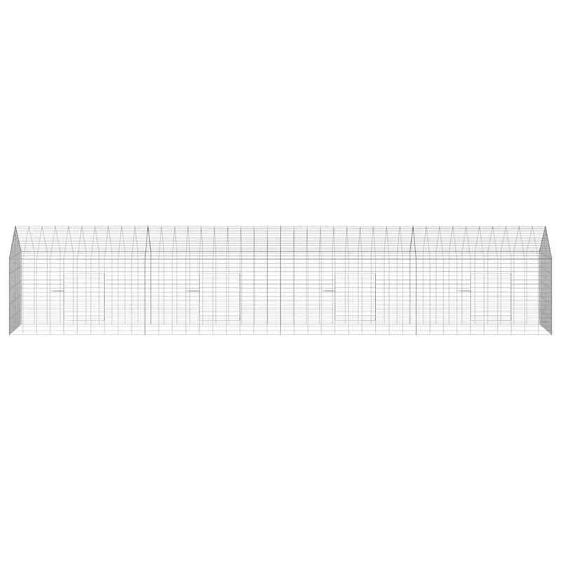 vidaXL Rabbit Cage Silver 400 x 78 x 78 cm Galvanised Steel